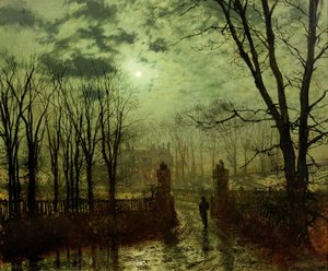 Bij de parkpoort door John Atkinson Grimshaw